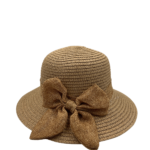 Ψάθινο Παιδικό Καπέλο με Φιόγκο-Καφέ