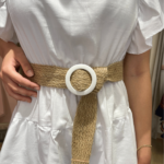 Ψάθινη Ζώνη με Στρογγυλή Αγκράφα