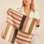 Μαντήλι Σατέν με Ριγέ Μοτίβο-Πράσινο