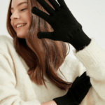 Γυναικεία Μονόχρωμα Γάντια-Μαύρο