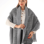 Γυναικείο Κασκόλ Διπλής Όψης- Γκρι