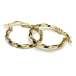 Ατσάλινα Σκουλαρίκια Κρίκοι Χρυσοί Στριφτοί