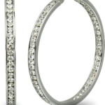 Ατσάλινοι κρίκοι με στρας σε ασημί χρώμα