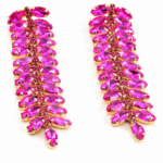 Σκουλαρίκια Crystal Φούξια