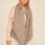 Γυναικείο Κασκόλ Ψαροκόκαλο-Καφέ