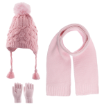 ΣΕΤ 3 ΤΕΜΑΧΙΩΝ ΠΛΕΚΤΟ ΜΕ FLEECE ΕΠΕΝΔΥΣΗ ΚΑΙ ΦΟΥΝΤΙΤΣΑ 4-8Υ-ΡΟΖ