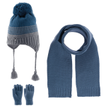 ΣΕΤ 3 ΤΕΜΑΧΙΩΝ ΠΛΕΚΤΟ ΜΕ FLEECE ΕΠΕΝΔΥΣΗ ΚΑΙ ΦΟΥΝΤΙΤΣΑ 4-8Y-ΜΠΛΕ