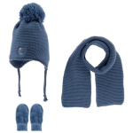 ΣΕΤ 3 ΤΕΜΑΧΙΩΝ ΠΛΕΚΤΟ ΜΕ FLEECE ΕΠΕΝΔΥΣΗ ΚΑΙ ΦΟΥΝΤΙΤΣΑ 0-18Μ-ΣΚΟΥΡΟ ΜΠΛΕ
