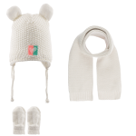 ΣΕΤ 3 ΤΕΜΑΧΙΩΝ ΠΛΕΚΤΟ ΜΕ FLEECE ΕΠΕΝΔΥΣΗ ΚΑΙ ΦΟΥΝΤΙΤΣΕΣ 0-18Μ-ΑΣΠΡΟ