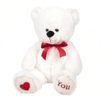 Αρκουδάκι Λούτρινο με Κέντημα στα Πατουσάκια 60cm