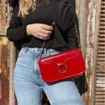 Γυναικεία Τσάντα Ώμου Γυαλιστερή-Κόκκινο