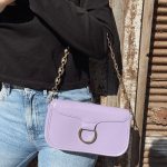 Γυναικεία Τσάντα Ώμου Γυαλιστερή-Λιλά