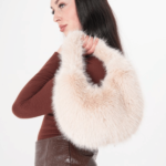 Γυναικεία Γούνινη Τσάντα-Μπεζ