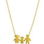 Ατσάλινο Κολιέ Οικογένεια Μαμά-Μπαμπά-Κόρη