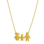 Ατσάλινο Κολιέ Οικογένεια Μαμά-Μπαμπά-Γιο