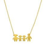 Ατσάλινο Κολιέ Οικογένεια Μαμά-Μπαμπά-Κόρες