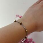 Ατσάλινο Βραχιόλι "Geo Chic" με Χρυσές Λεπτομέρειες