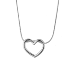 Ατσάλινο Κολιέ με ασημί μικρή καρδιά