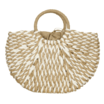 Γυναικείο Ψάθινο Τσαντάκι Χειρός Δίχρωμο