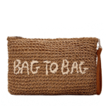 Ψάθινο Τσαντάκι/Φάκελος CN23115-Ασημί