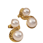 Ατσάλινα Σκουλαρίκια με 2 πέρλες