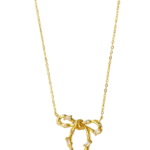 Ατσάλινο Κολιέ με κρεμαστό Φιόγκο-Χρυσό