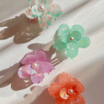 Κλάμερ Μαλλιών Λουλούδι με Πέρλα