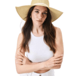 Γυναικείο Ψάθινο Καπέλο με Φιόγκο-Μπεζ
