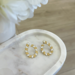 Ατσάλινα Σκουλαρίκια διακοσμημένα με φύλλα