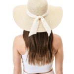 Γυναικείο Ψάθινο Καπέλο με Φιόγκο-Εκρού