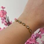 Ατσάλινο Βραχιόλι με Στρας από Πάνω