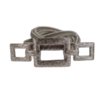 Ασημένια Ελαστική Ζώνη με Τετράγωνη Αγκράφα