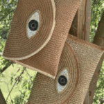 Ψάθινη Τσάντα/Φάκελος με Μάτι