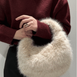 Γυναικεία Γούνινη Τσάντα-Μπεζ