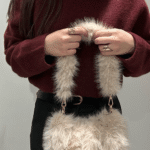 Γυναικεία Γούνινη Τσάντα Πουγκί-Μπεζ