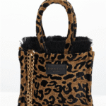 Γυναικεία Τσάντα Leopard Velvet Brown Mini Tote Bag