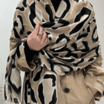 Γυναικείο Κασκόλ Animal Print-Εκρού