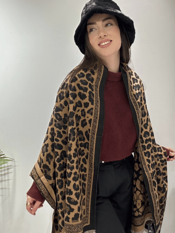 Γυναικείο Μαλακό Κασκόλ Λεοπάρ-Καφέ