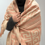 Γυναικεία Κομψή Πασμίνα με Σχέδιο Μαίανδρος-Ροζ