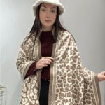 Γυναικείο Μαλακό Κασκόλ Λεοπάρ-Εκρού