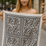 Γυναικείο Φουλάρι Λεοπάρ Διπλής Όψης-Εκρού