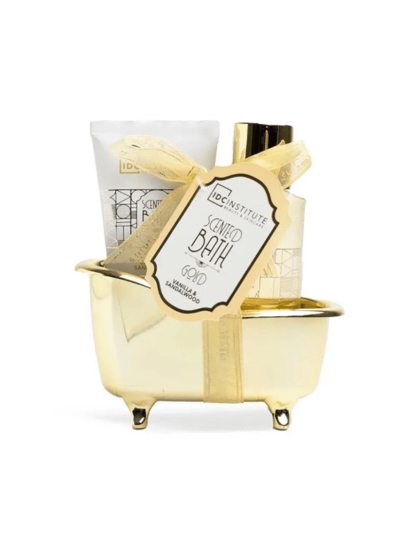 IDC Scented Bath Gold Mini Bath Tube Vanilla & Sandalwood Σετ Δώρου – Περιποίησης