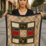 Γυναικείο Φουλάρι Καρό Διπλής Όψης-Μπεζ