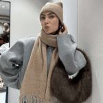 Γυναικείο Σετ Πλεκτό Ζεστό Κασκόλ & Σκουφάκι – Μαλακό και Άνετο -Μπεζ