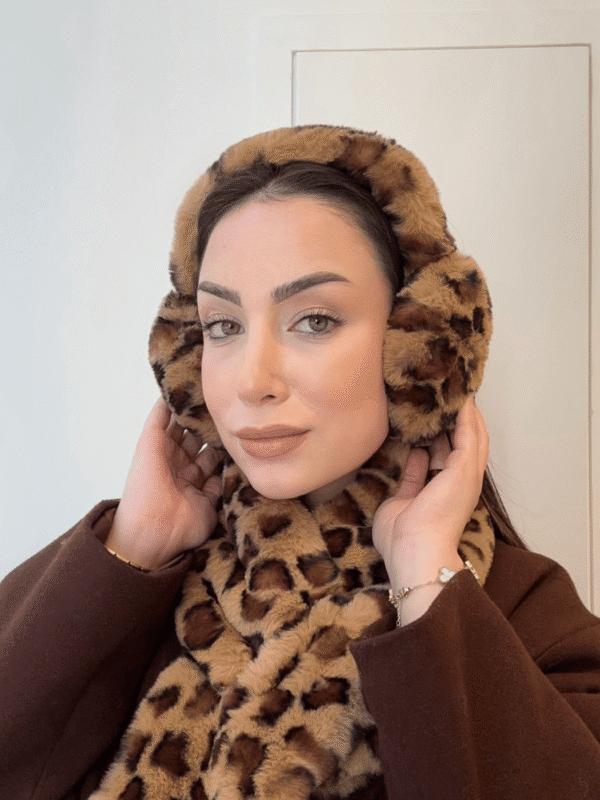Γυναικεία Γούνινα Αυτάκια Λεοπάρ – Αναδιπλούμενα Ear Muffs για Ζεστασιά & Στυλ