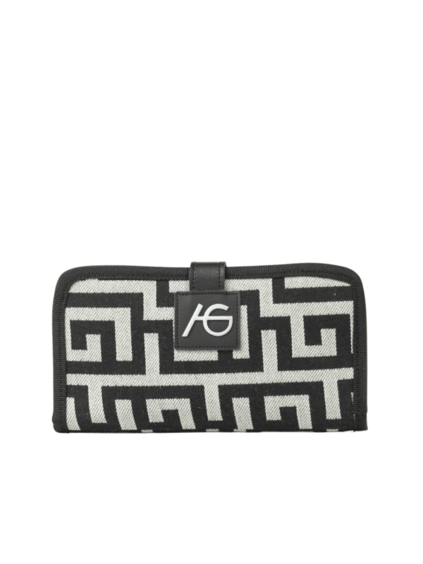 Γυναικείο Πορτοφόλι με μοτίβο Μαίανδρο-Άσπρο/Μαύρο