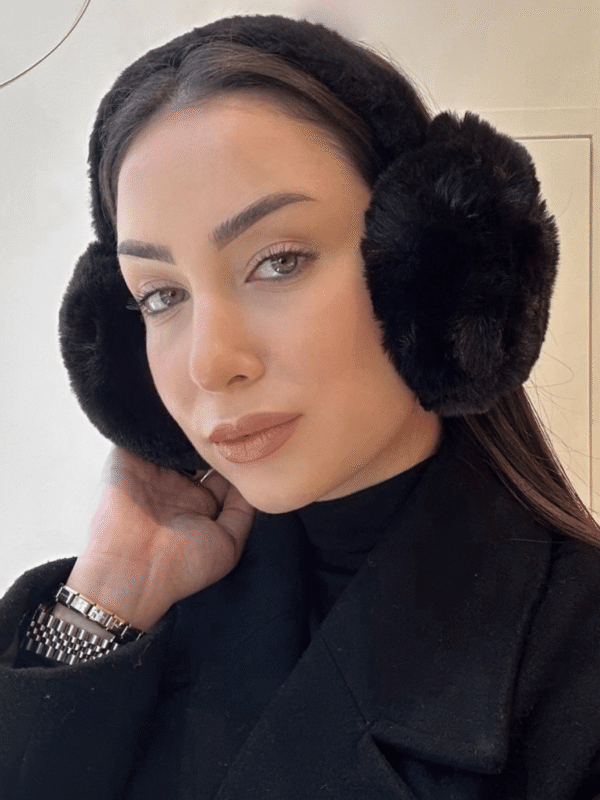 Γυναικεία Γούνινα Αυτάκια Μαύρα – Αναδιπλούμενα Ear Muffs για Ζεστασιά & Στυλ