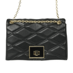 Γυναικεία Τσάντα Ώμου Καπιτονέ με Αλυσίδα-Μαύρο