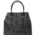 Γυναικεία Χειροποίητη Τσάντα Χειρός με μοτίβο μαίανδρο-Μαύρο