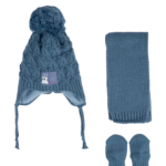 ΣΕΤ 3 ΤΕΜΑΧΙΩΝ ΠΛΕΚΤΟ ΜΕ FLEECE ΕΠΕΝΔΥΣΗ ΚΑΙ ΦΟΥΝΤΙΤΣΑ 0-18Μ-ΜΠΛΕ